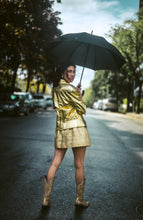 Load image into Gallery viewer, Vintage gold Escada leather jacket