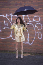 Load image into Gallery viewer, Vintage gold Escada leather jacket