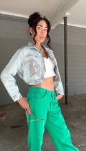 Load image into Gallery viewer, Code B Vintage cropped denim jacket
