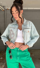 Load image into Gallery viewer, Code B Vintage cropped denim jacket
