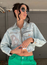 Load image into Gallery viewer, Code B Vintage cropped denim jacket
