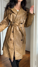 Load image into Gallery viewer, Vintage Leather Trench Coat
