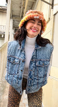 Load image into Gallery viewer, Vintage denim Sherpa vest
