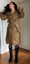 Load image into Gallery viewer, Vintage Leather Trench Coat
