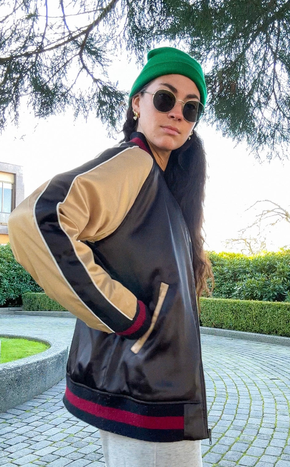 STUSSY world tour satin black bomber – Bad Actor