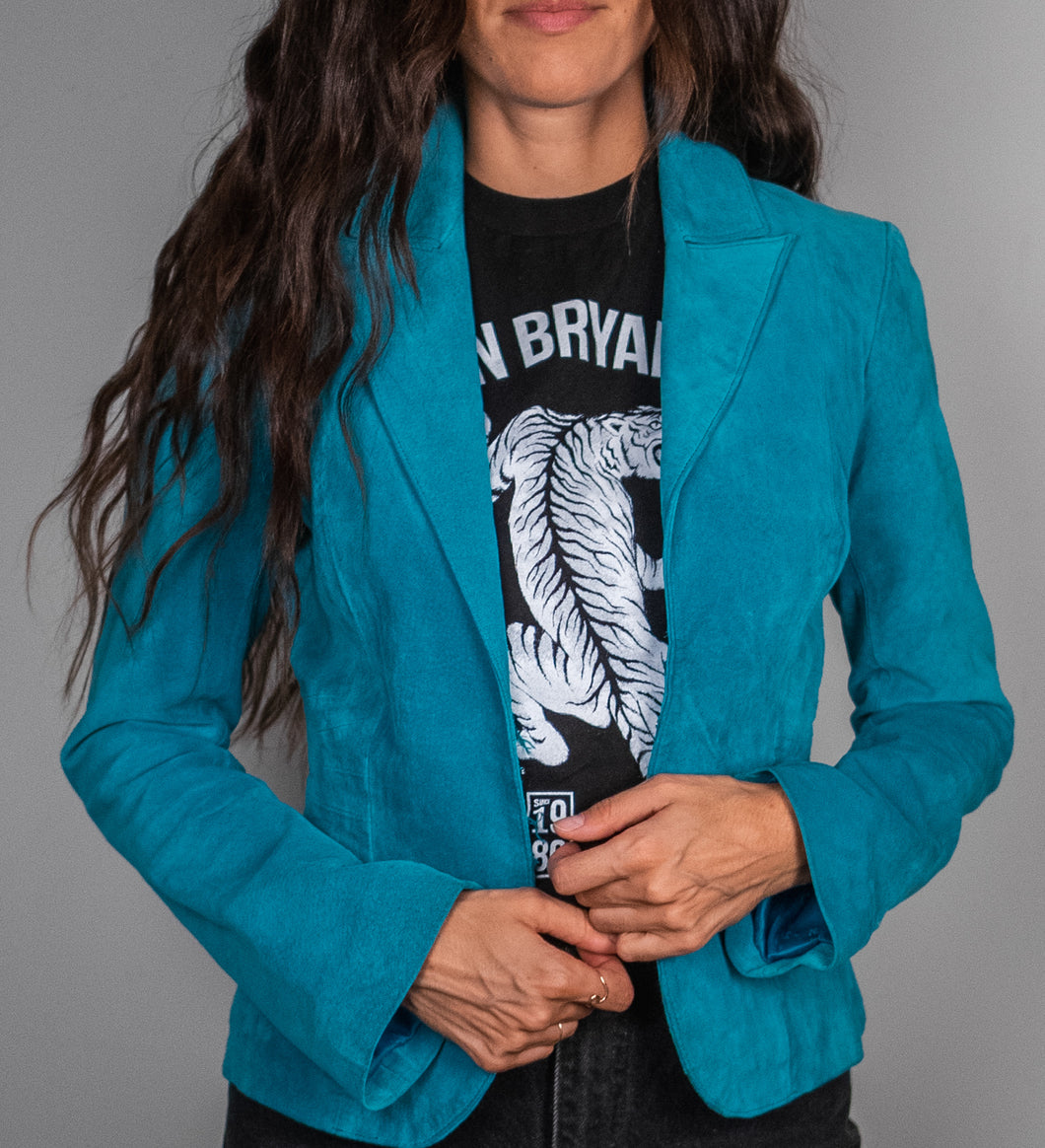 Teal suede leather Marciano jacket