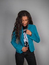 Load image into Gallery viewer, Teal suede leather Marciano jacket
