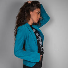 Load image into Gallery viewer, Teal suede leather Marciano jacket
