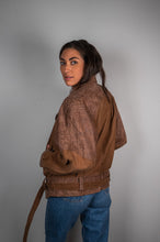 Load image into Gallery viewer, Vintage ADA Leather Bomber Jacket
