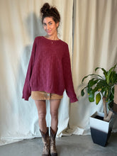 Load image into Gallery viewer, Maroon knit vintage crew neck
