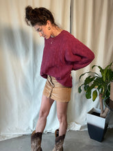 Load image into Gallery viewer, Maroon knit vintage crew neck
