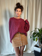 Load image into Gallery viewer, Maroon knit vintage crew neck
